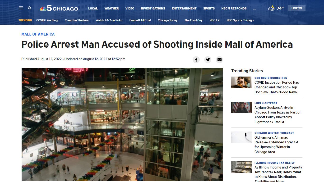 Police Arrest Man Accused of Shooting Inside Mall of America